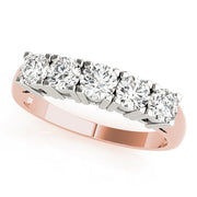 5-Stone Prong Set Half Eternity Ring in Gold & Platinum