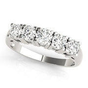 5-Stone Prong Set Half Eternity Ring in Gold & Platinum