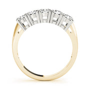 5-Stone Prong Set Half Eternity Ring in Gold & Platinum