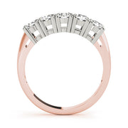 5-Stone Prong Set Half Eternity Ring in Gold & Platinum