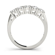5-Stone Prong Set Half Eternity Ring in Gold & Platinum