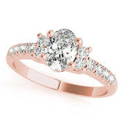 Lustrous Color Rings Oval Diamond Engagement Ring in 10K/14K gold and platinum with certified lab-grown or natural diamonds