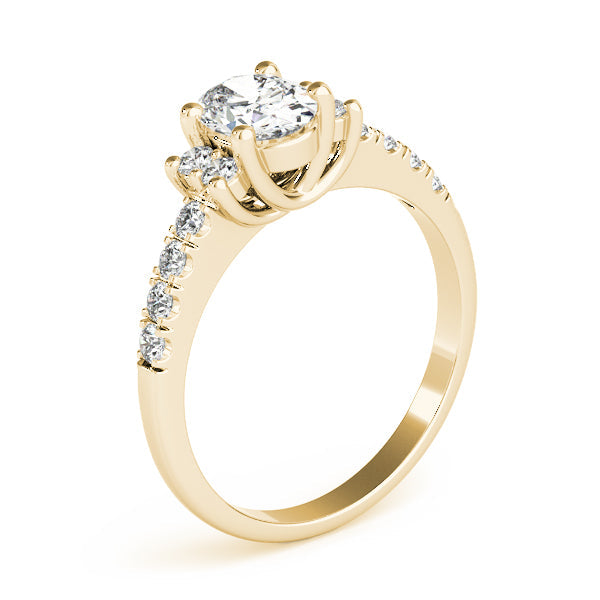 Lustrous Color Rings Oval Diamond Engagement Ring in 10K/14K gold and platinum with certified lab-grown or natural diamonds
