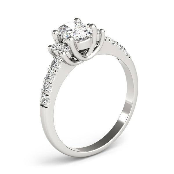 Lustrous Color Rings Oval Diamond Engagement Ring in 10K/14K gold and platinum with certified lab-grown or natural diamonds