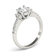 Lustrous Color Rings Oval Diamond Engagement Ring in 10K/14K gold and platinum with certified lab-grown or natural diamonds