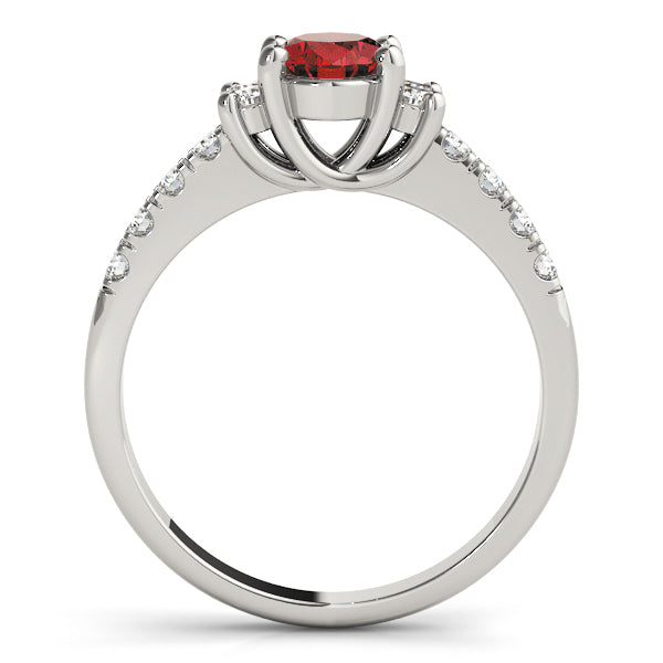 Lustrous Color Rings Oval Diamond Engagement Ring in 10K/14K gold and platinum with certified lab-grown or natural diamonds