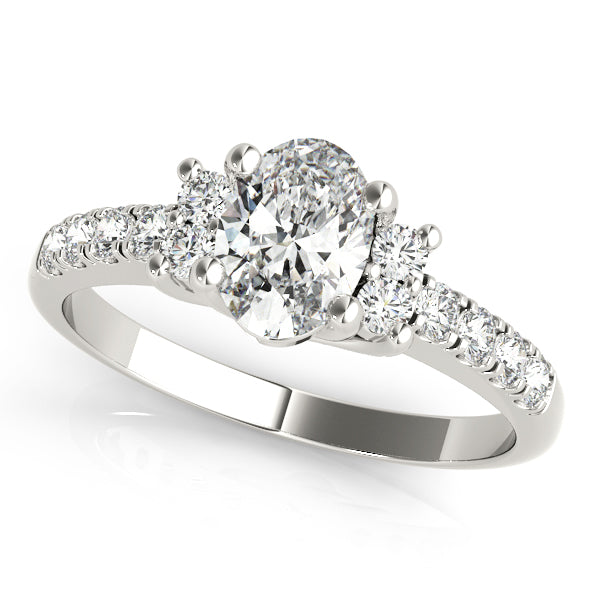 Lustrous Color Rings Oval Diamond Engagement Ring in 10K/14K gold and platinum with certified lab-grown or natural diamonds