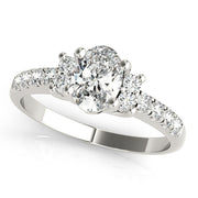 Lustrous Color Rings Oval Diamond Engagement Ring in 10K/14K gold and platinum with certified lab-grown or natural diamonds