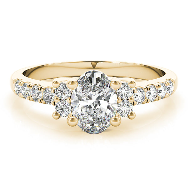 Lustrous Color Rings Oval Diamond Engagement Ring in 10K/14K gold and platinum with certified lab-grown or natural diamonds