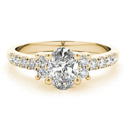 Lustrous Color Rings Oval Diamond Engagement Ring in 10K/14K gold and platinum with certified lab-grown or natural diamonds