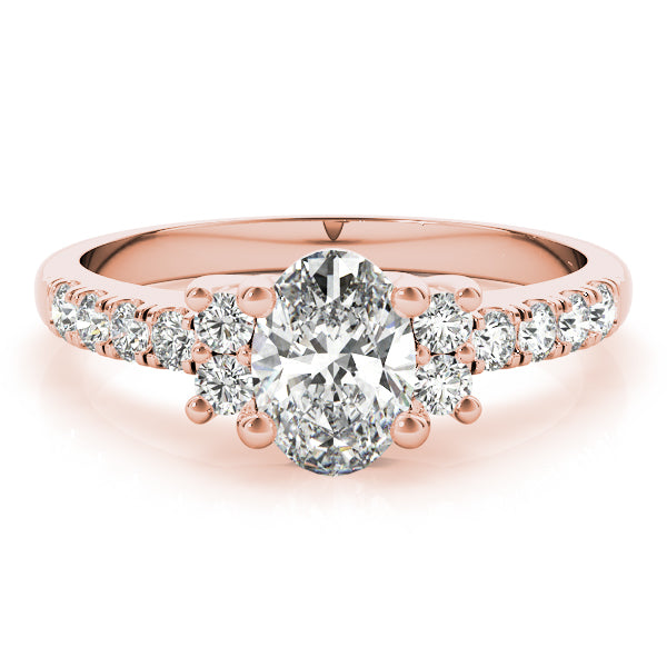 Lustrous Color Rings Oval Diamond Engagement Ring in 10K/14K gold and platinum with certified lab-grown or natural diamonds