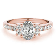 Lustrous Color Rings Oval Diamond Engagement Ring in 10K/14K gold and platinum with certified lab-grown or natural diamonds