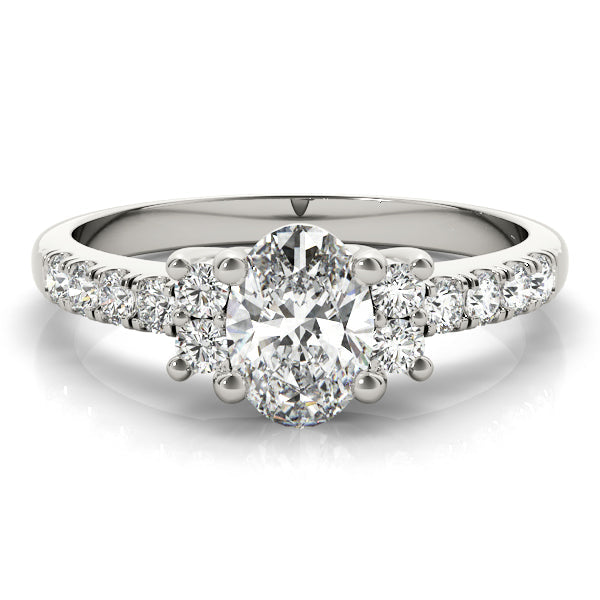 Lustrous Color Rings Oval Diamond Engagement Ring in 10K/14K gold and platinum with certified lab-grown or natural diamonds