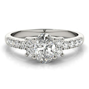 Lustrous Color Rings Oval Diamond Engagement Ring in 10K/14K gold and platinum with certified lab-grown or natural diamonds