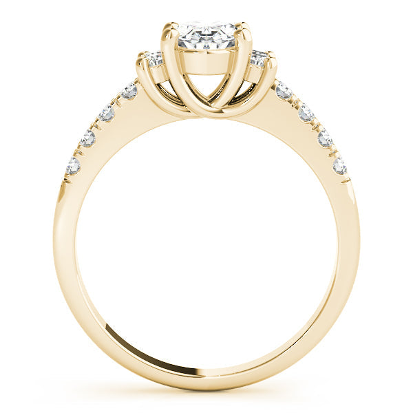 Lustrous Color Rings Oval Diamond Engagement Ring in 10K/14K gold and platinum with certified lab-grown or natural diamonds