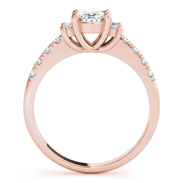 Lustrous Color Rings Oval Diamond Engagement Ring in 10K/14K gold and platinum with certified lab-grown or natural diamonds