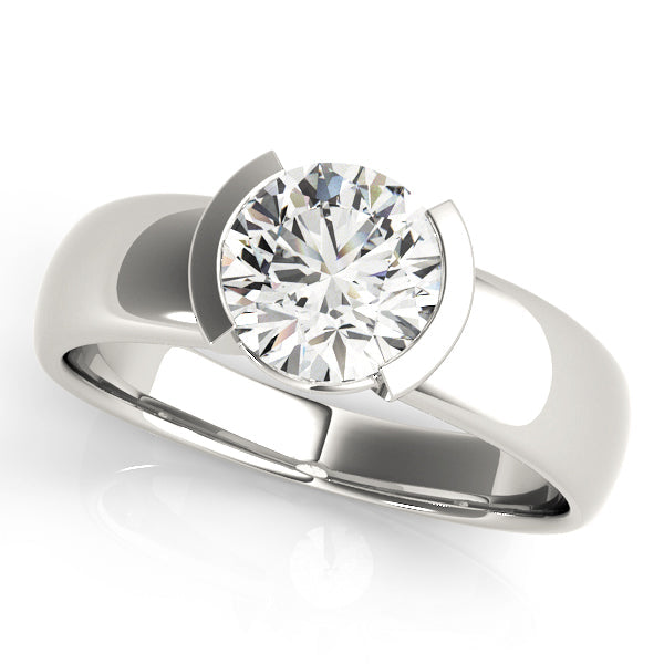 Opulent Solitaires Round Diamond Engagement Ring in 10K/14K gold and platinum with certified lab-grown or natural diamonds