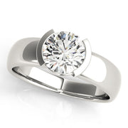 Opulent Solitaires Round Diamond Engagement Ring in 10K/14K gold and platinum with certified lab-grown or natural diamonds