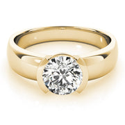 Opulent Solitaires Round Diamond Engagement Ring in 10K/14K gold and platinum with certified lab-grown or natural diamonds