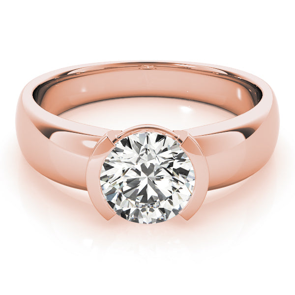 Opulent Solitaires Round Diamond Engagement Ring in 10K/14K gold and platinum with certified lab-grown or natural diamonds
