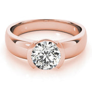 Opulent Solitaires Round Diamond Engagement Ring in 10K/14K gold and platinum with certified lab-grown or natural diamonds