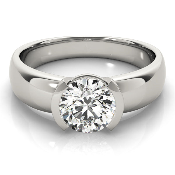 Opulent Solitaires Round Diamond Engagement Ring in 10K/14K gold and platinum with certified lab-grown or natural diamonds