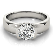 Opulent Solitaires Round Diamond Engagement Ring in 10K/14K gold and platinum with certified lab-grown or natural diamonds