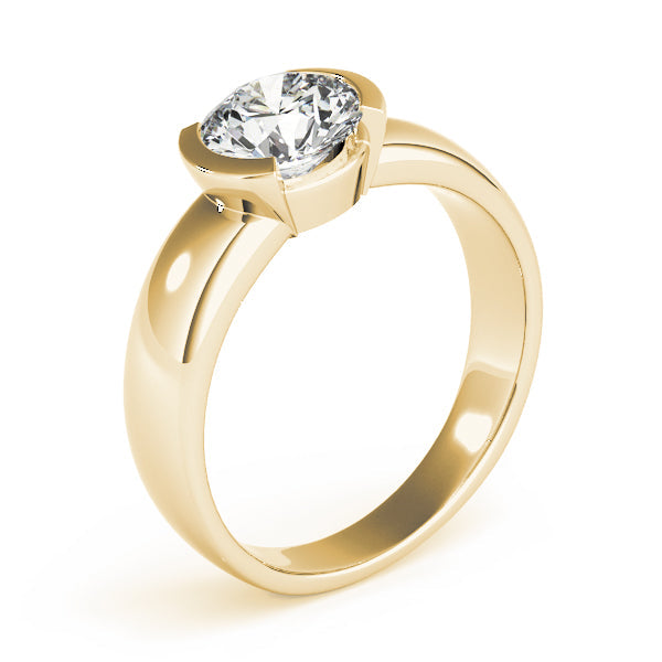 Opulent Solitaires Round Diamond Engagement Ring in 10K/14K gold and platinum with certified lab-grown or natural diamonds
