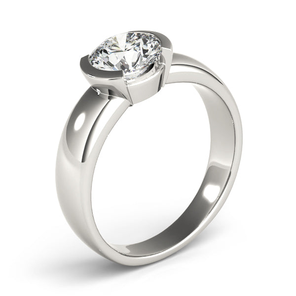 Opulent Solitaires Round Diamond Engagement Ring in 10K/14K gold and platinum with certified lab-grown or natural diamonds