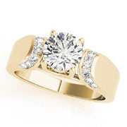 Celestial Trellis Round Diamond Engagement Ring in 10K/14K gold and platinum with certified lab-grown or natural diamonds