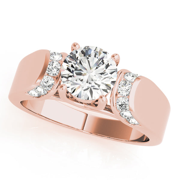 Celestial Trellis Round Diamond Engagement Ring in 10K/14K gold and platinum with certified lab-grown or natural diamonds