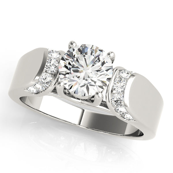 Celestial Trellis Round Diamond Engagement Ring in 10K/14K gold and platinum with certified lab-grown or natural diamonds