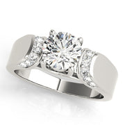 Celestial Trellis Round Diamond Engagement Ring in 10K/14K gold and platinum with certified lab-grown or natural diamonds