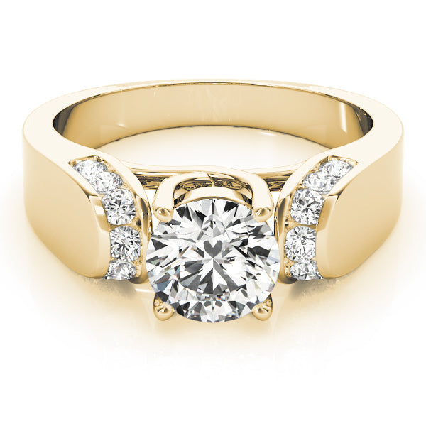 Celestial Trellis Round Diamond Engagement Ring in 10K/14K gold and platinum with certified lab-grown or natural diamonds