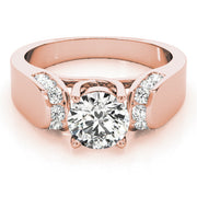 Celestial Trellis Round Diamond Engagement Ring in 10K/14K gold and platinum with certified lab-grown or natural diamonds