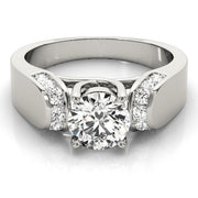 Celestial Trellis Round Diamond Engagement Ring in 10K/14K gold and platinum with certified lab-grown or natural diamonds