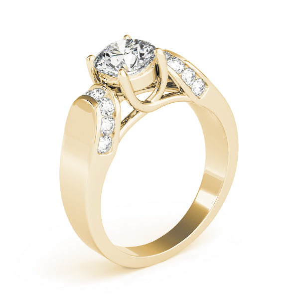 Celestial Trellis Round Diamond Engagement Ring in 10K/14K gold and platinum with certified lab-grown or natural diamonds