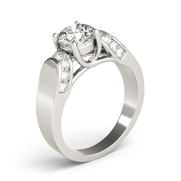 Celestial Trellis Round Diamond Engagement Ring in 10K/14K gold and platinum with certified lab-grown or natural diamonds