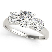 Round Three Stone Diamond Ring in 10K/14K gold and platinum with certified lab-grown or natural diamonds