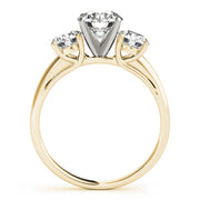 Round Three Stone Diamond Ring in 10K/14K gold and platinum with certified lab-grown or natural diamonds