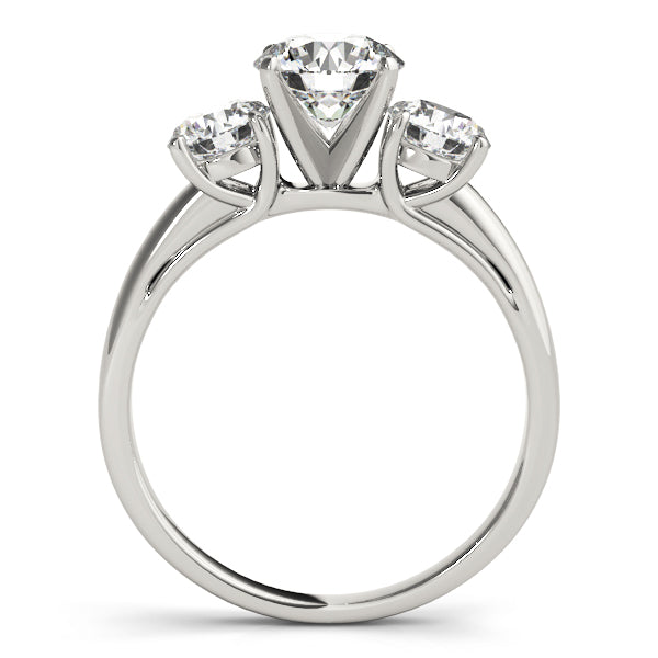 Round Three Stone Diamond Ring in 10K/14K gold and platinum with certified lab-grown or natural diamonds