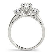 Round Three Stone Diamond Ring in 10K/14K gold and platinum with certified lab-grown or natural diamonds