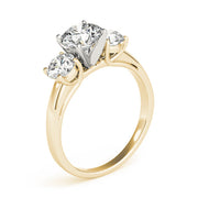 Round Three Stone Diamond Ring in 10K/14K gold and platinum with certified lab-grown or natural diamonds