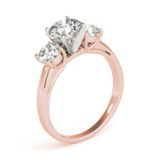 Round Three Stone Diamond Ring in 10K/14K gold and platinum with certified lab-grown or natural diamonds
