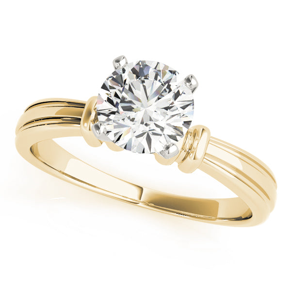 Graceful Solitaires Any Shape Round Diamond Engagement Ring in 10K/14K gold and platinum with certified lab-grown or natural diamonds
