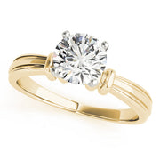 Graceful Solitaires Any Shape Round Diamond Engagement Ring in 10K/14K gold and platinum with certified lab-grown or natural diamonds