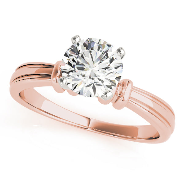 Graceful Solitaires Any Shape Round Diamond Engagement Ring in 10K/14K gold and platinum with certified lab-grown or natural diamonds