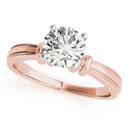 Graceful Solitaires Any Shape Round Diamond Engagement Ring in 10K/14K gold and platinum with certified lab-grown or natural diamonds