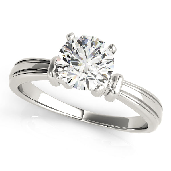 Graceful Solitaires Any Shape Round Diamond Engagement Ring in 10K/14K gold and platinum with certified lab-grown or natural diamonds