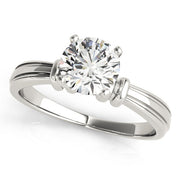 Graceful Solitaires Any Shape Round Diamond Engagement Ring in 10K/14K gold and platinum with certified lab-grown or natural diamonds
